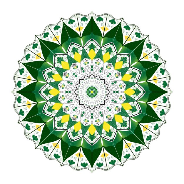 Patrón de mandala de color degradado sobre fondo de color. fondo vectorial para yoga, meditación