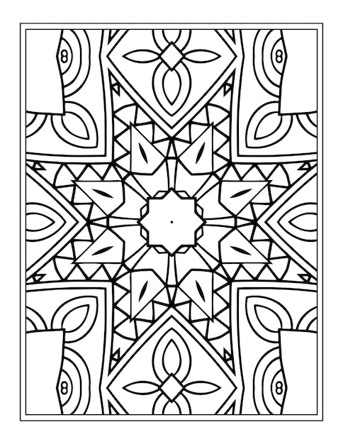 Patrón de mandala para colorear Kdp Interior para adultos libro para colorear de mandala