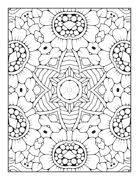 Patrón de mandala para colorear página para colorear de mandala de contorno página para colorear para niños y adultos