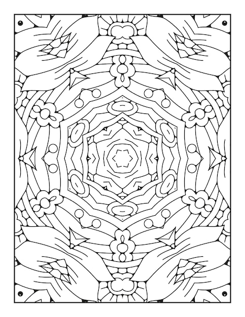 Patrón de mandala para colorear Página para colorear de mandala de contorno Página para colorear para niños y adultos