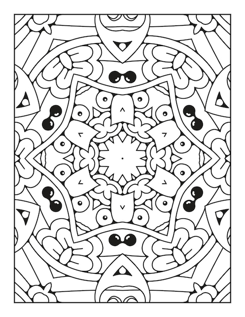 Patrón de mandala para colorear Página para colorear de mandala de contorno Página para colorear para niños y adultos