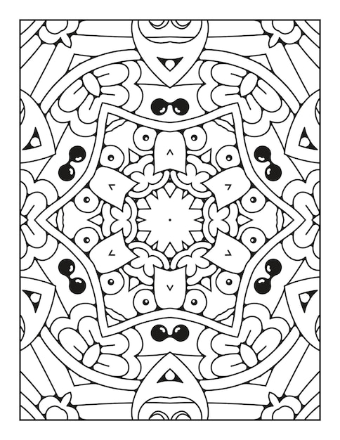 Patrón de mandala para colorear página para colorear de mandala de contorno página para colorear para niños y adultos