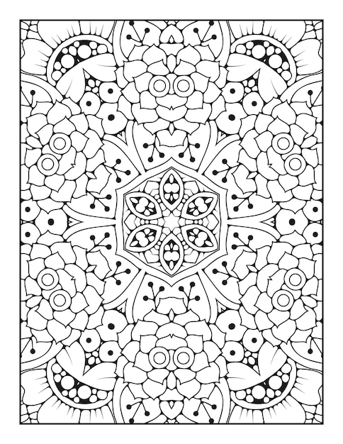 Patrón de mandala para colorear página para colorear de mandala de contorno página para colorear para niños y adultos