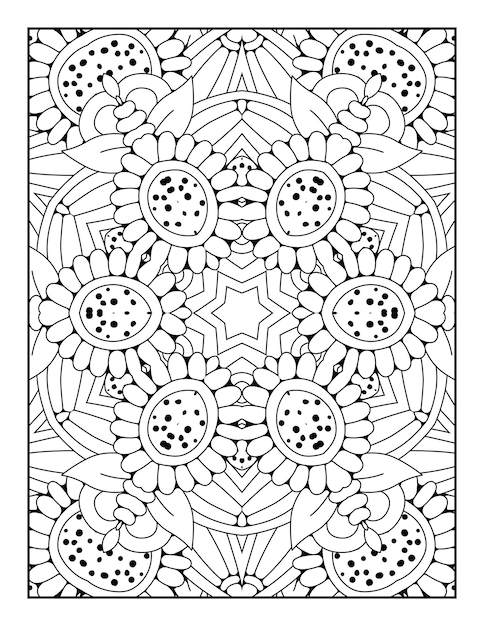 Patrón de mandala para colorear página para colorear de mandala de contorno página para colorear para niños y adultos