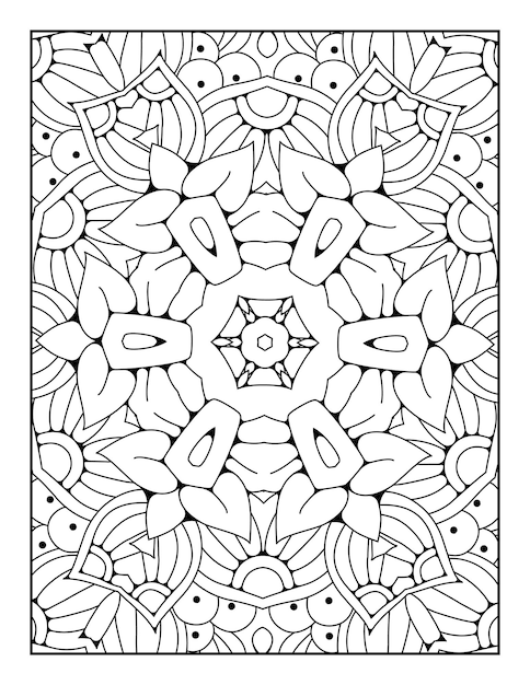 Patrón de mandala para colorear Página para colorear de mandala de contorno Página para colorear para niños y adultos