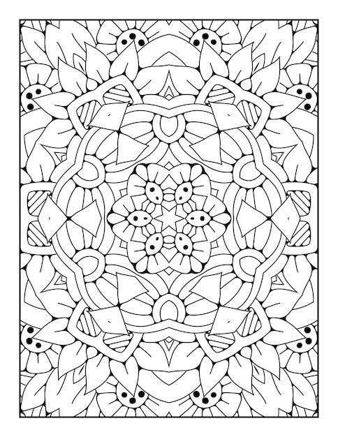 Patrón de mandala para colorear Página para colorear de mandala de contorno Página para colorear para niños y adultos