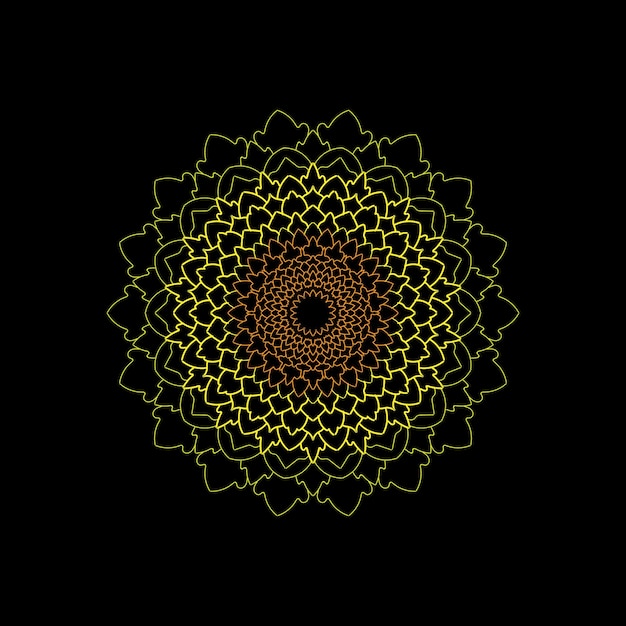 Patrón de mandala colorido 3d floral bordado con textura