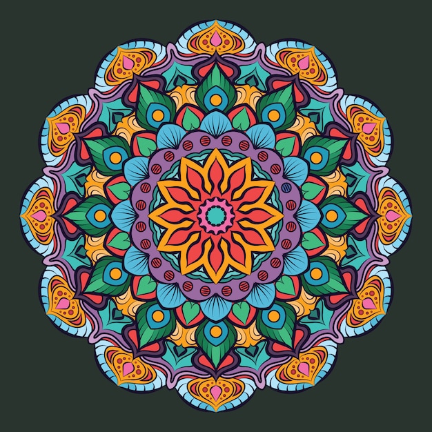 Patrón de mandala colorido