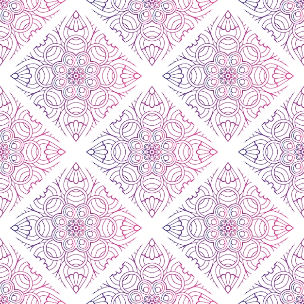 Vector patrón de mandala decorativo degradado