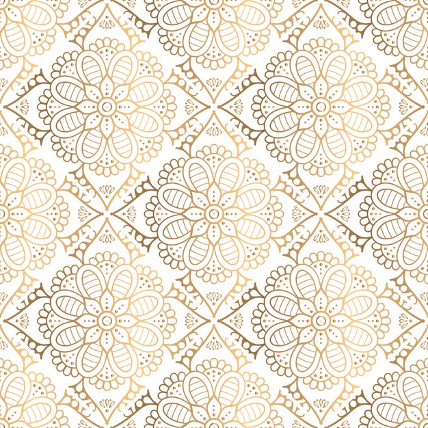 patrón de mandala decorativo dorado