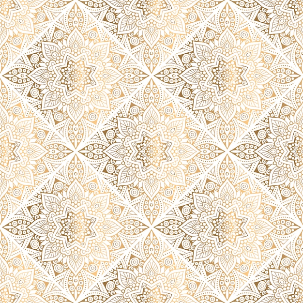 patrón de mandala decorativo dorado