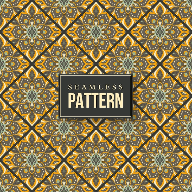 Patrón de mandala dibujado a mano sin costuras. Elementos vintage de estilo oriental.