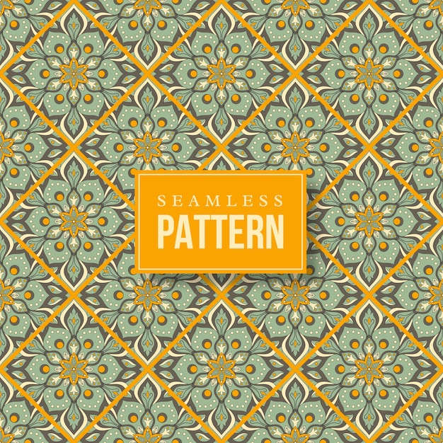 Patrón de mandala dibujado a mano sin costuras. Elementos vintage de estilo oriental.