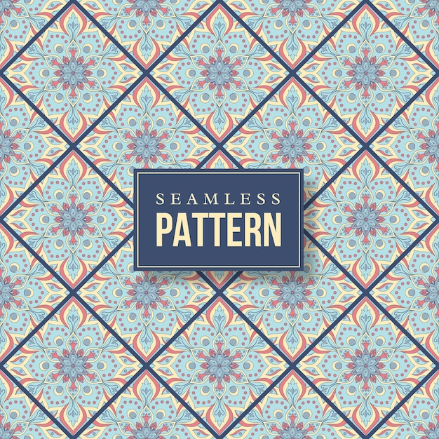Patrón de mandala dibujado a mano sin costuras. Elementos vintage de estilo oriental.