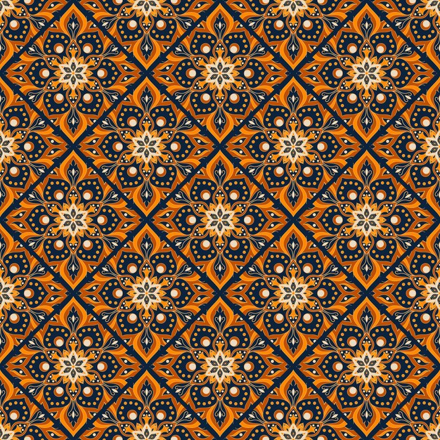 Patrón de mandala dibujado a mano sin costuras.