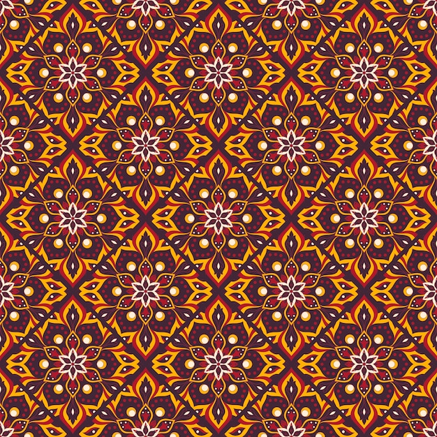 Patrón de mandala dibujado a mano sin costuras.