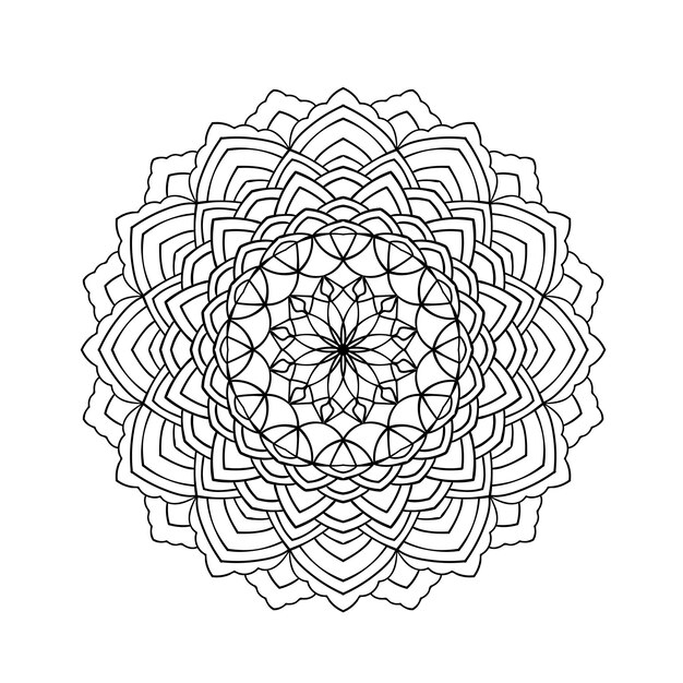 Patrón de mandala Elemento decorativo étnico Fondo dibujado a mano en círculo