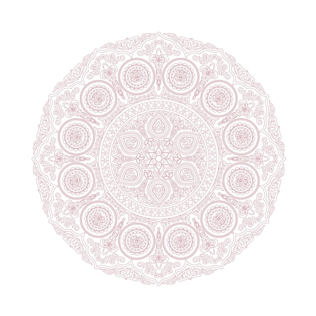 Patrón de mandala de encaje delicado en estilo boho en blanco