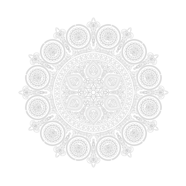 Patrón de mandala de encaje étnico en estilo boho en blanco