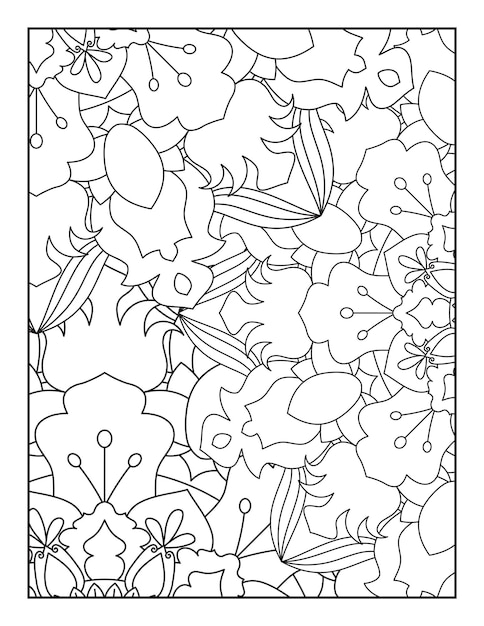 Patrón de mandala floral para colorear página para colorear floral libro para colorear para adultos