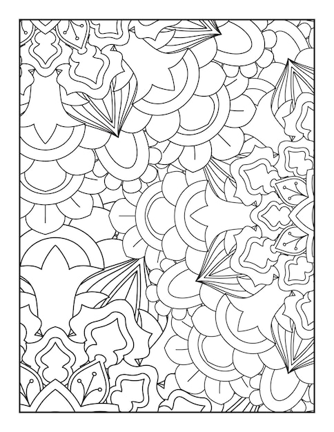 Patrón de mandala floral para colorear página para colorear floral libro para colorear para adultos