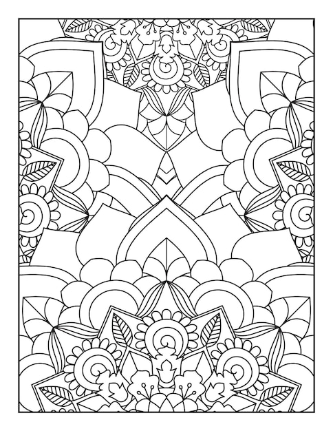 Patrón de mandala floral para colorear página