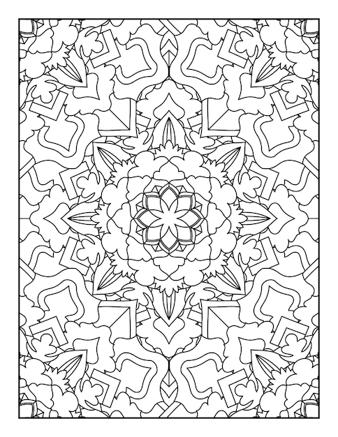 Patrón de mandala floral para colorear página