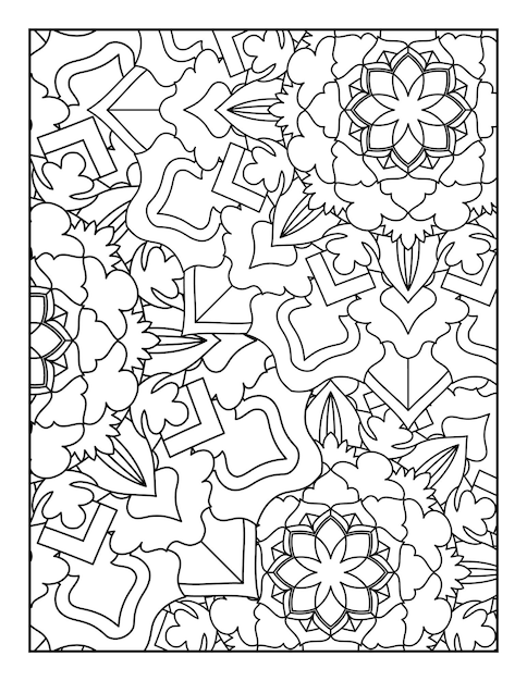 Patrón de mandala floral para colorear página