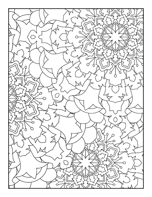 Patrón de mandala floral para colorear página