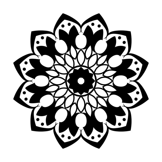 Patrón de mandala floral con elementos decorativos inspirados en estilos de arte tradicionales y modernos