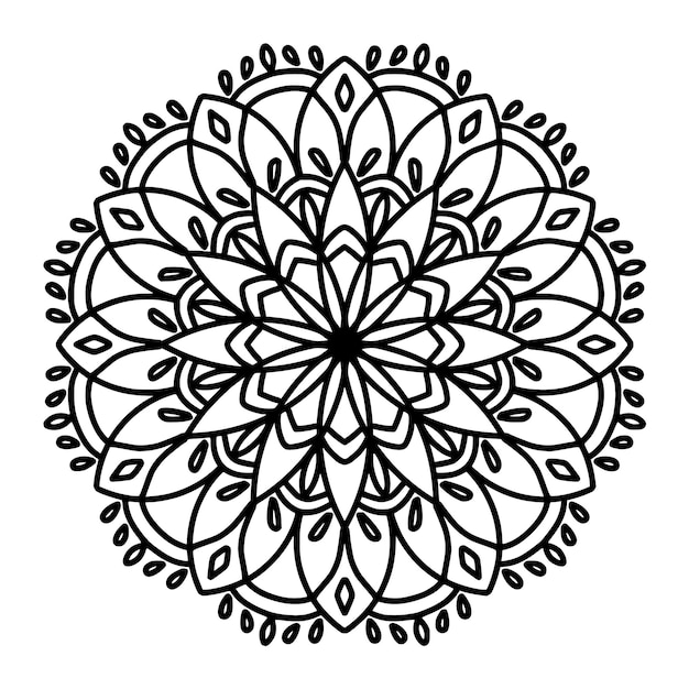 El patrón de mandala floral Ornamento redondo decorativo con flores con libro de colorear