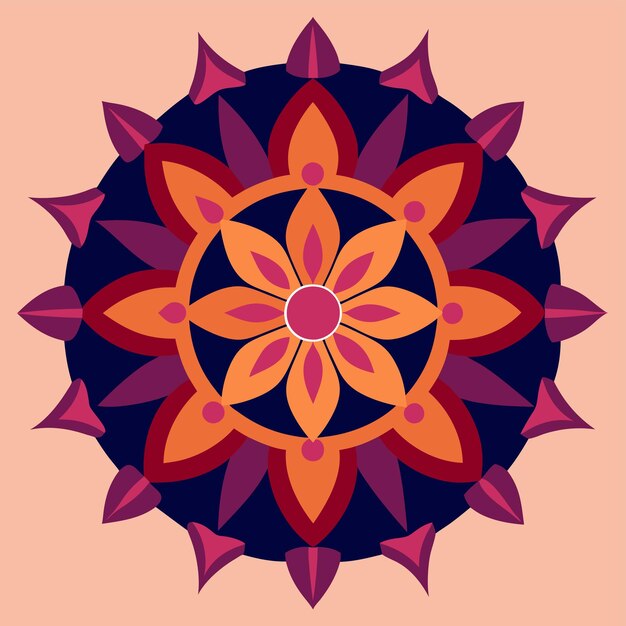 Patrón de mandala con una forma abstracta
