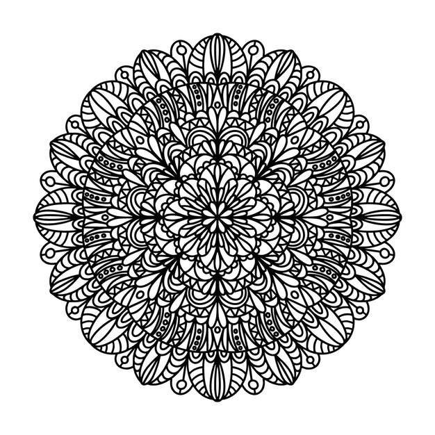 Patrón de mandala Libro para colorear Diseño de papel tapiz Patrón de encaje y tatuaje yoga Ilustración vectorial