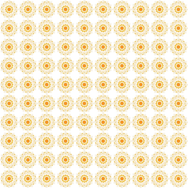 Patrón de mandala naranja y amarillo