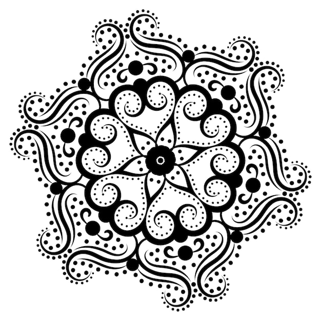 Patrón de mandala en negro para decoración. decorativas, ornamento, alheña, mehndi, tatuajes