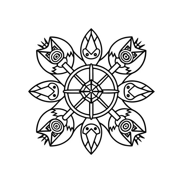 Patrón de mandala o ideas florales simples para colorear la página del libro