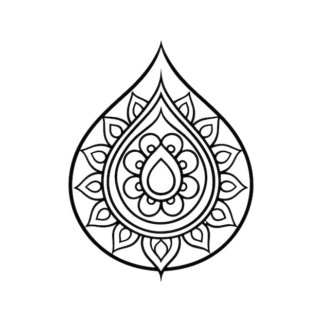 Patrón de mandala o ideas florales simples para colorear la página del libro