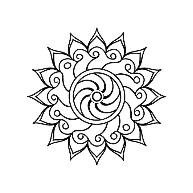 Patrón de mandala o ideas florales simples para colorear la página del libro