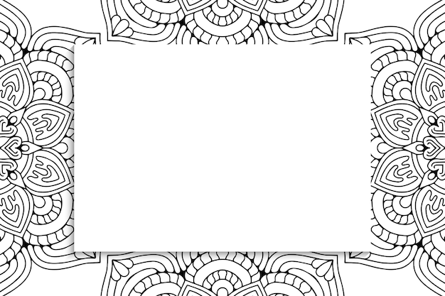 Vector patrón de mandala ornamental decorativo con copyspace.
