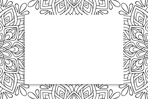 Vector patrón de mandala ornamental decorativo con copyspace.