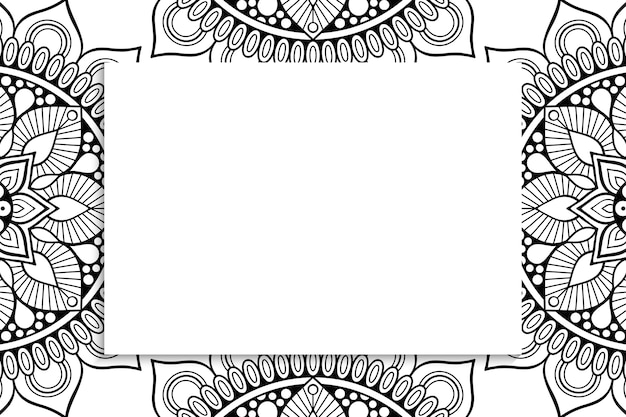 Vector patrón de mandala ornamental decorativo con copyspace.