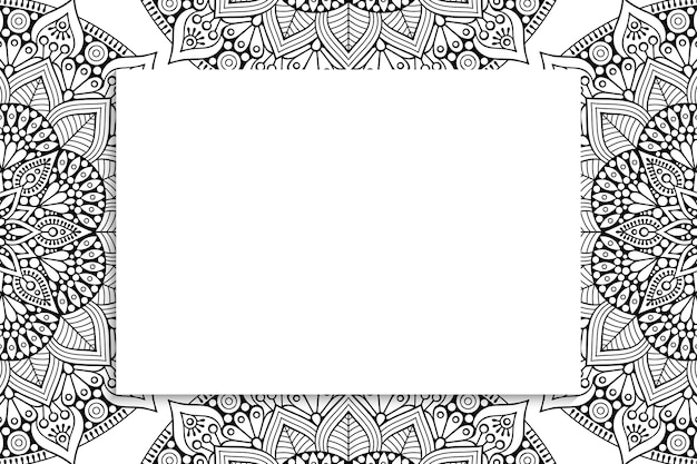 Vector patrón de mandala ornamental decorativo con copyspace.