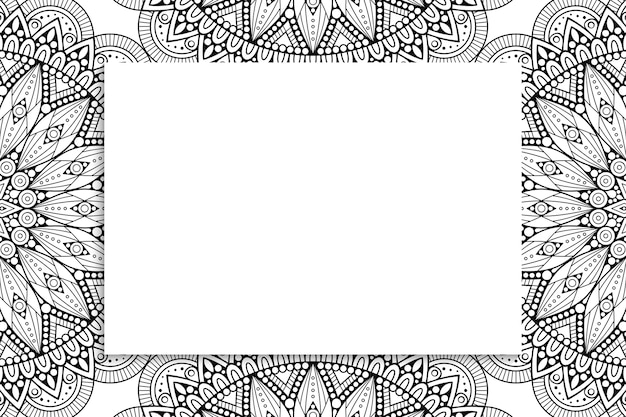 Patrón de mandala ornamental decorativo con copyspace.