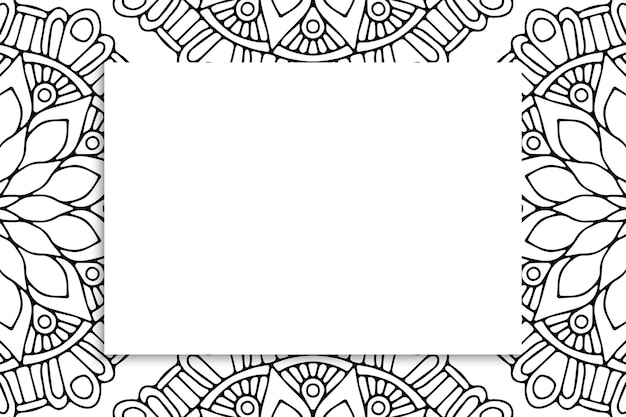 Vector patrón de mandala ornamental decorativo con copyspace.