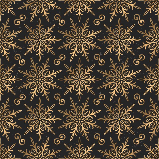 Patrón de mandala de oro de lujo