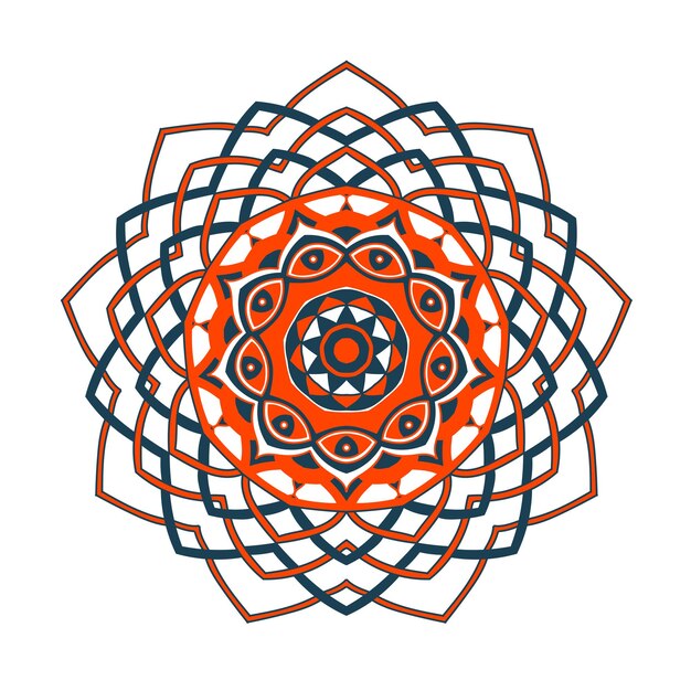 Patrón de mandala redondo Vector boho ilustración colorida Elemento de diseño étnico elegante