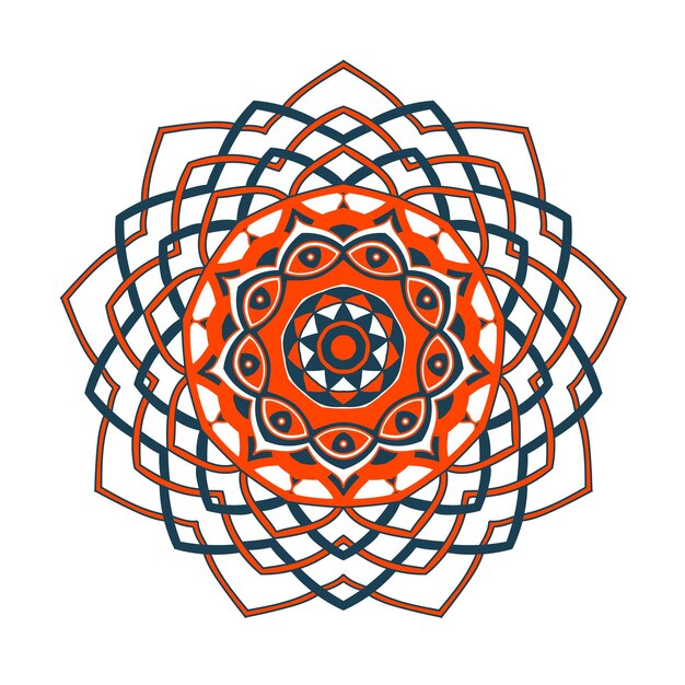 Patrón de mandala redondo vector boho ilustración colorida elemento de diseño étnico elegante