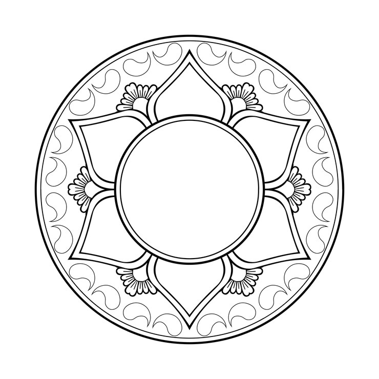 Patrón de mandala sobre fondo blanco