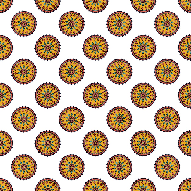 Patrón de mandala vectorial sin costuras