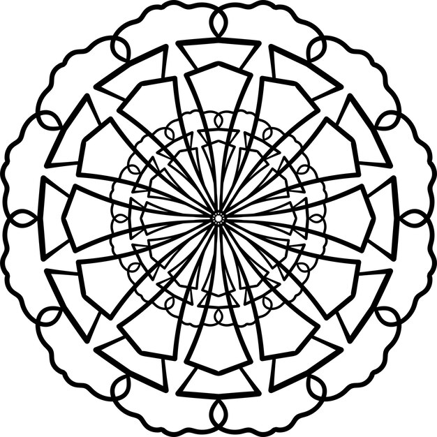 Patrón de mandala vectorial Elemento de página de libro para colorear Fondo de encaje de garabato Adorno decorativo